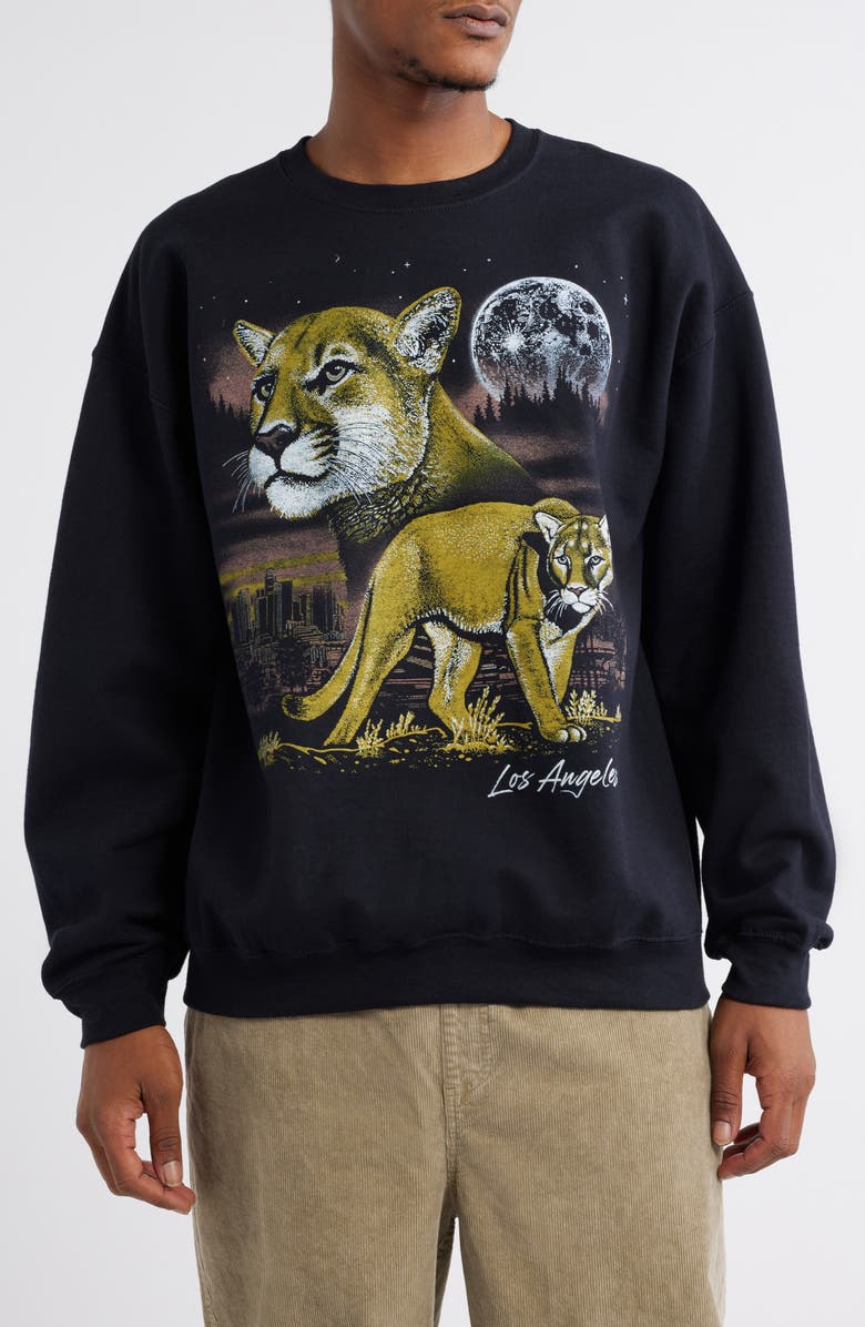 Junk Food Los Angeles Mountain Lion Graphic Sweatshirt, Main, color,