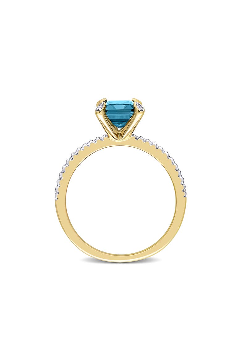 London Blue Topaz & Diamond Ring, Alternate, color, BLUE