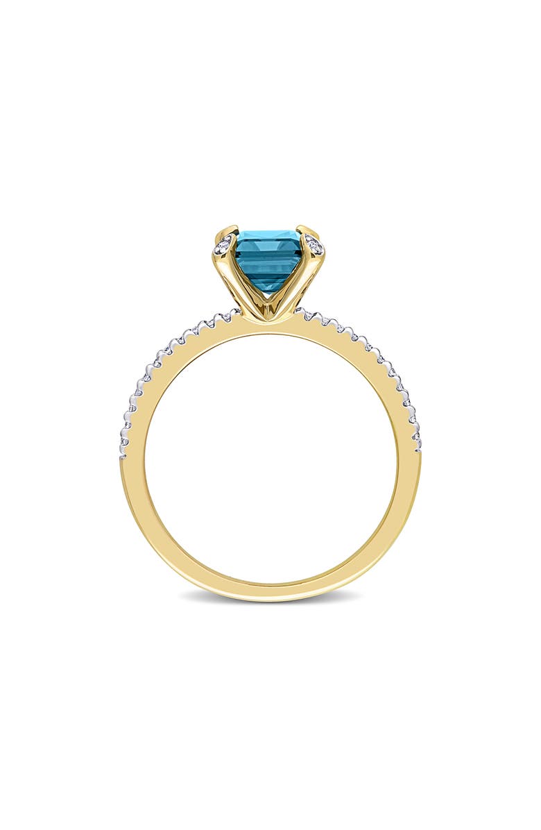DELMAR London Blue Topaz & Diamond Ring, Alternate, color, Blue