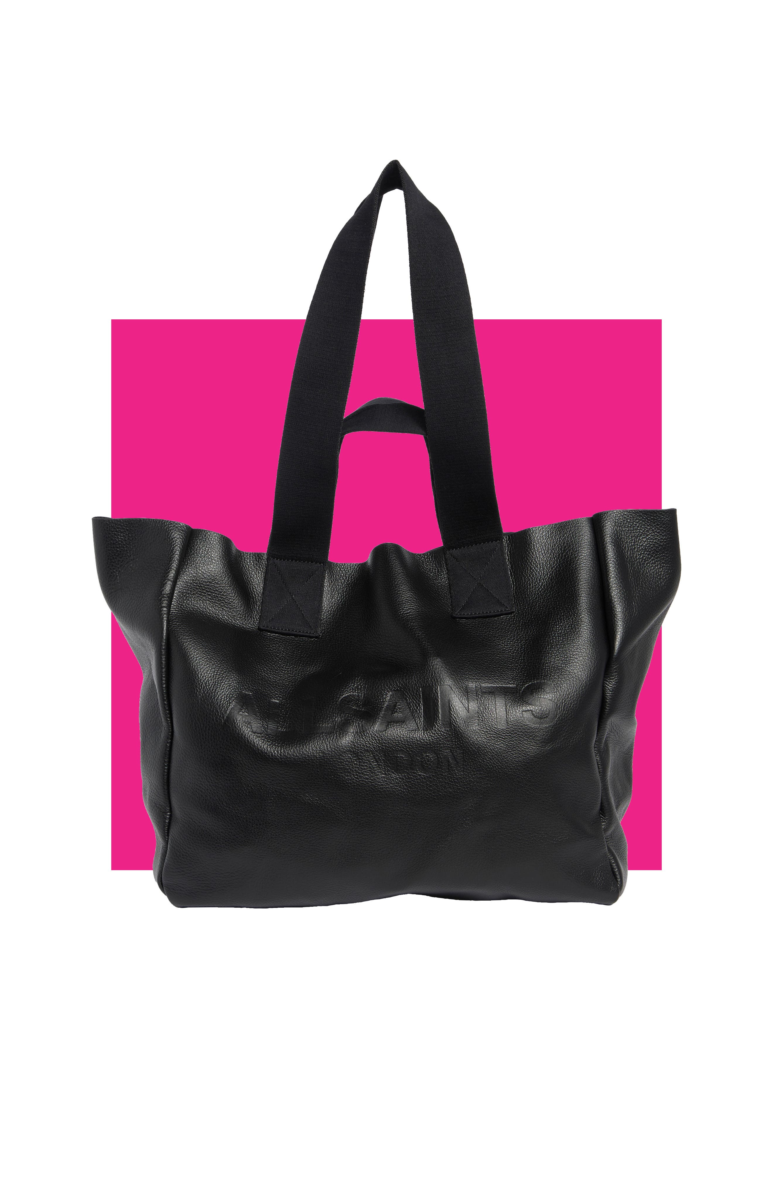 Izzy Leather Tote, Main, color, BLACK