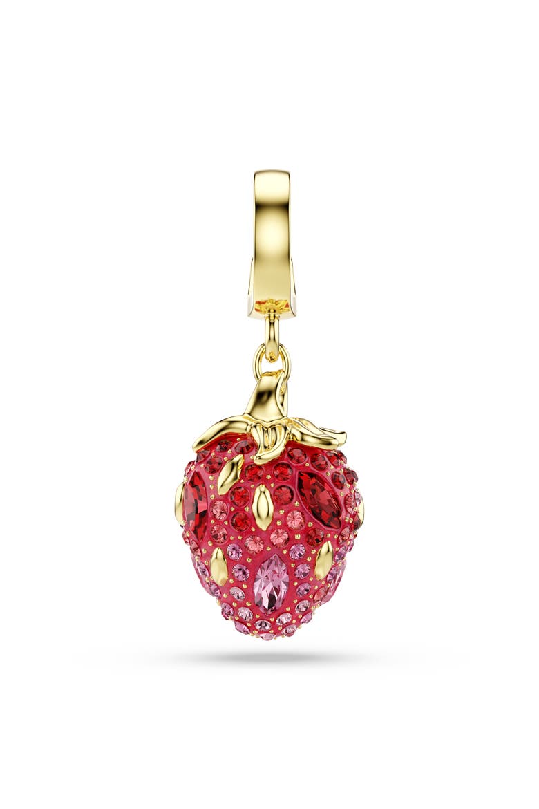 Idyllia Crystal Strawberry Charm, Alternate, color, RED/ GOLD