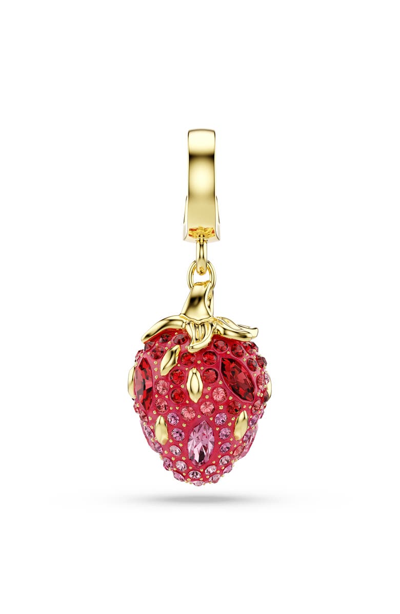 Swarovski Idyllia Crystal Strawberry Charm, Alternate, color, Red/ Gold