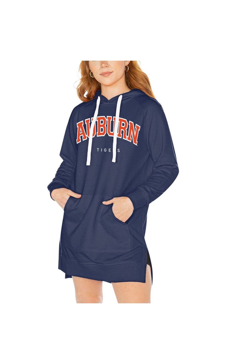 Women's Gameday Couture Navy Auburn Tigers Take a Knee Raglan Hooded Sweatshirt Dress, Main, color, Navy