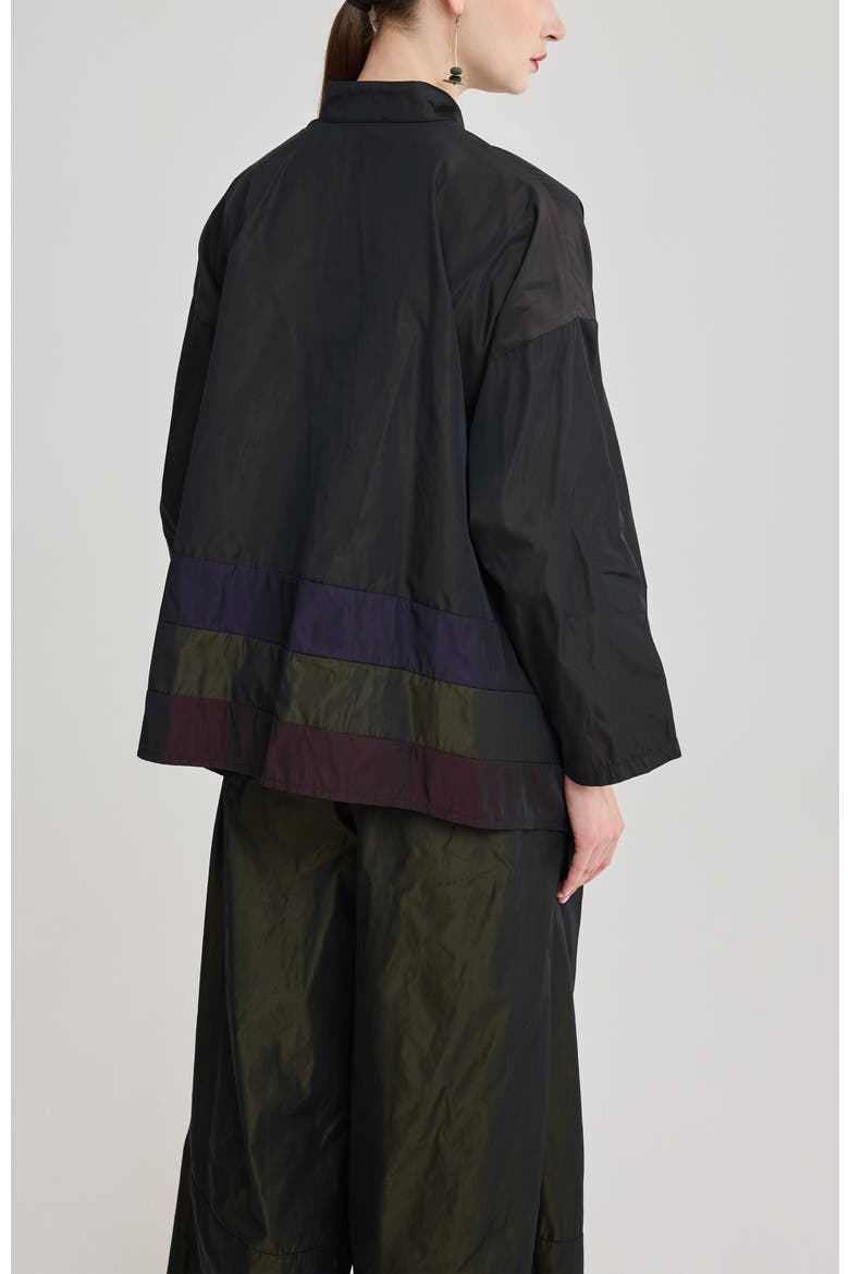 Poet Taffeta Shirt Jacket, Alternate, color, Brown