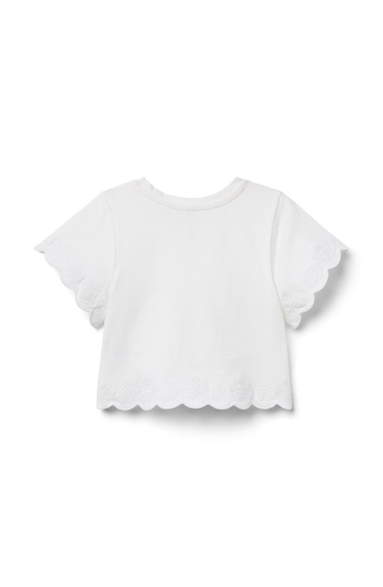 Janie and Jack Embroidered Eyelet Trim Top, Alternate, color, White