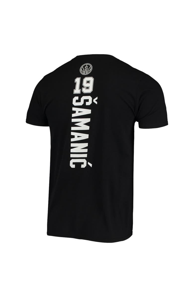 FANATICS Men's Fanatics Branded Luka Samanic Black San Antonio Spurs Playmaker Name & Number Logo T-Shirt, Alternate, color, Black