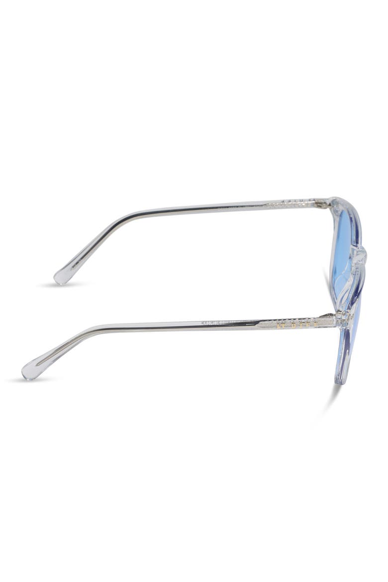 Brody XL Clear Frame Square Sunglasses, Alternate, color, CRYSTAL CLEAR/BLUE