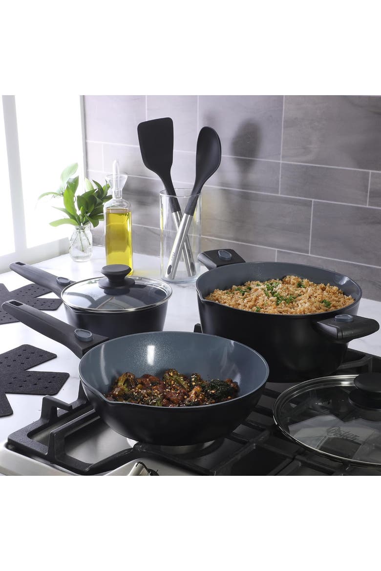 13 Piece Nonstick Cookware Combo Set Matte Black Grey, Alternate, color, Grey