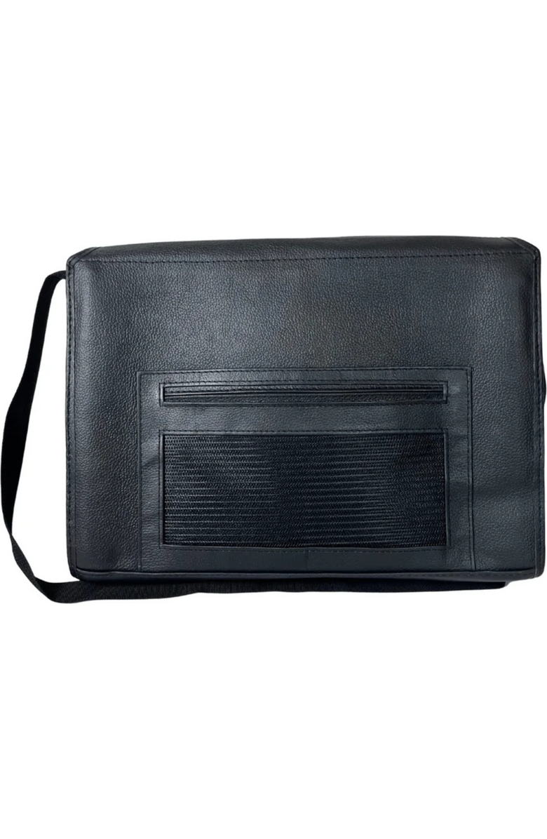 Deux Mains Leather Messenger Bag, Alternate, color, Black