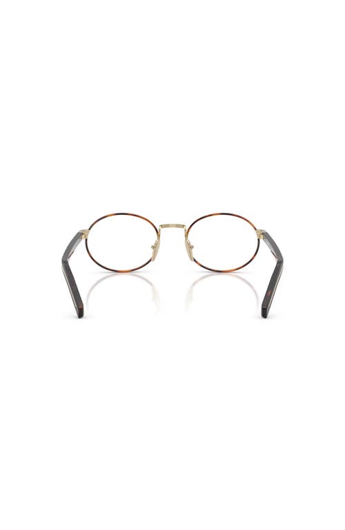 Prada 52mm Oval Optical Glasses In Gold