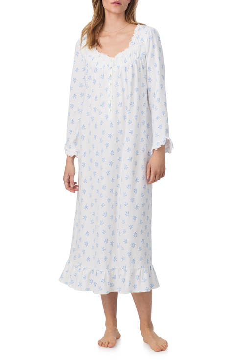 Long Sleeve Stretch Cotton Pointelle Ballet Nightgown
