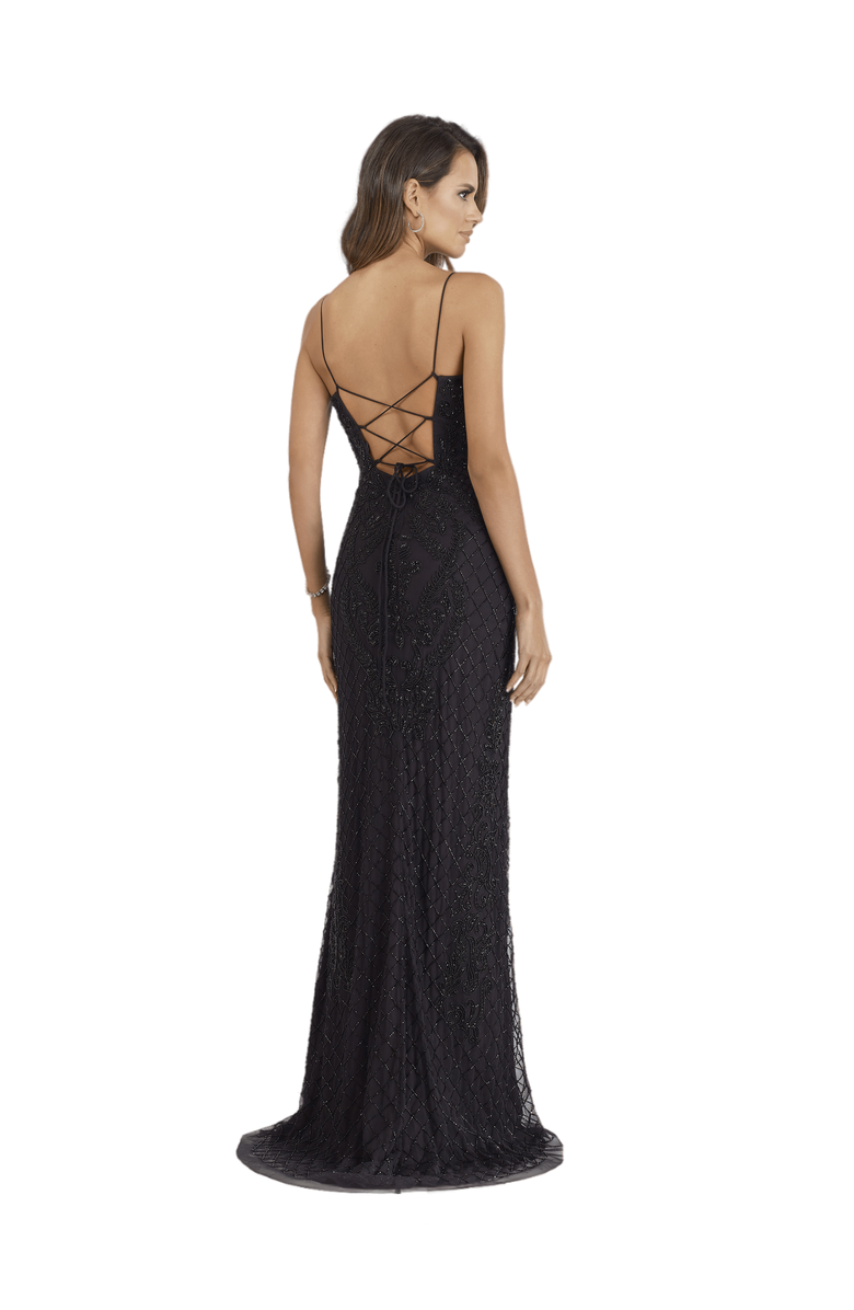 LARA New York Scoop Neck, Lace Up Open Back Dress, Alternate, color, Black