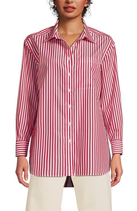 No Iron Oversized Poplin Extra Long Tunic