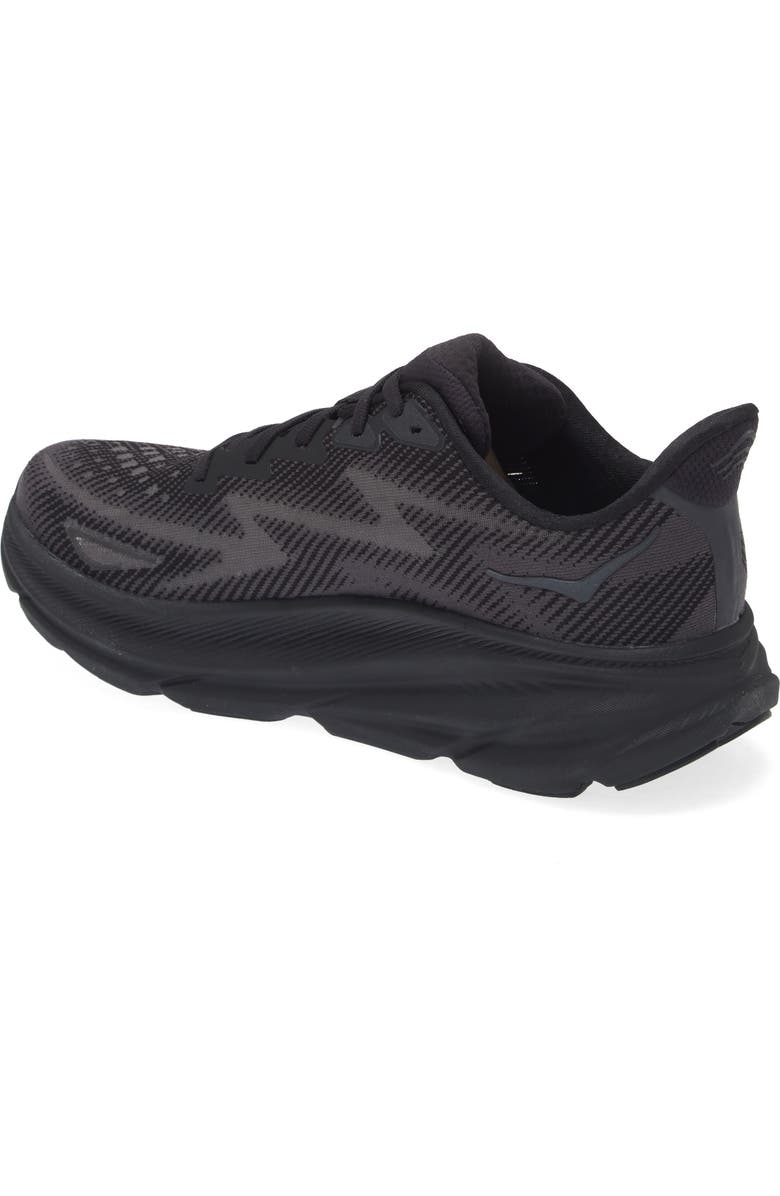 HOKA Clifton 9 Running Shoe, Alternate, color, Black / Black