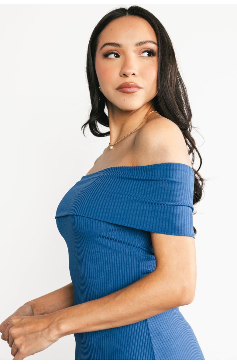 Baltic Børn Kay Off Shoulder Midi Dress, Alternate, color, Navy