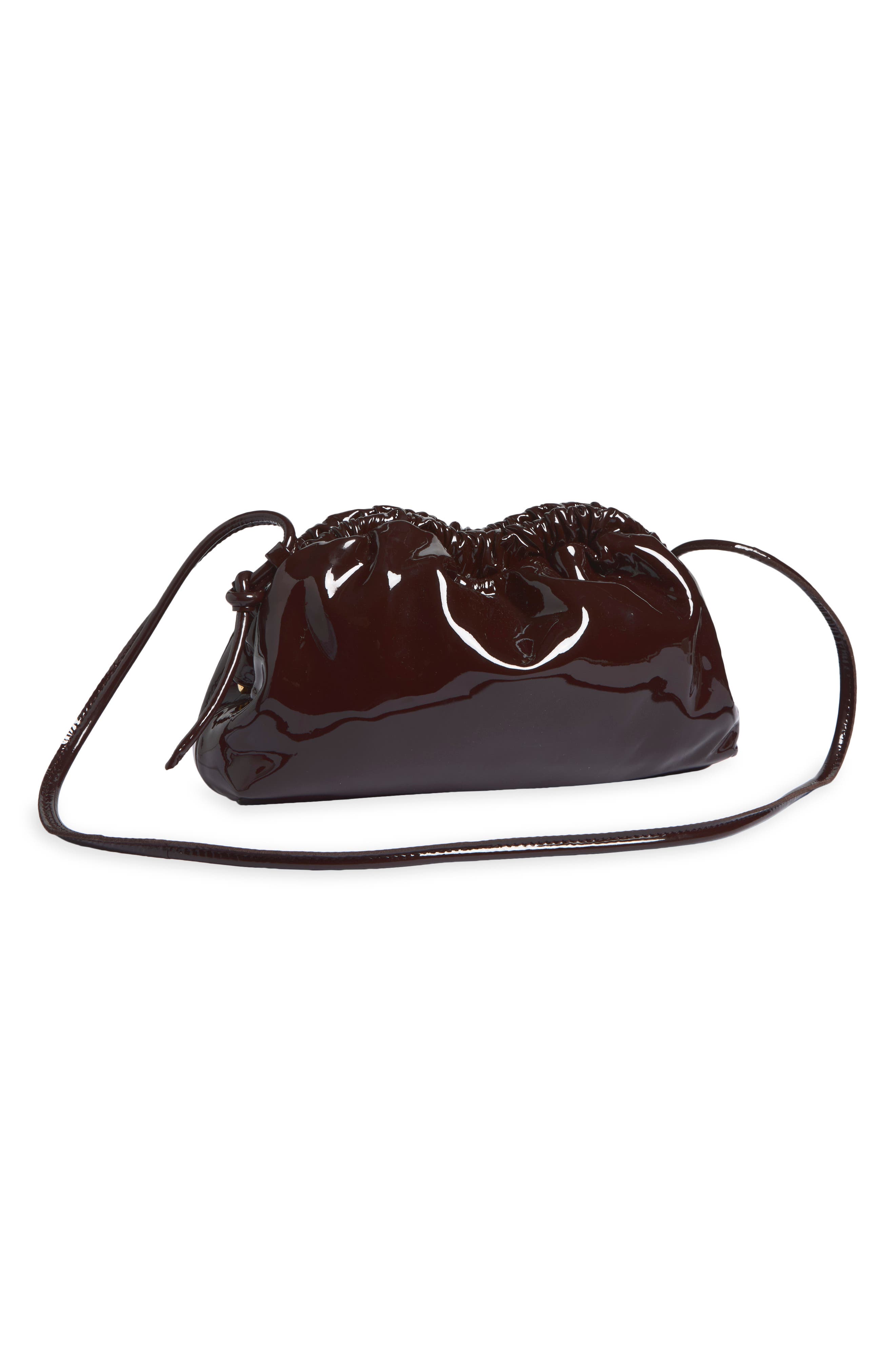 Mini Cloud Leather Clutch, Alternate, color, AUBERGINE