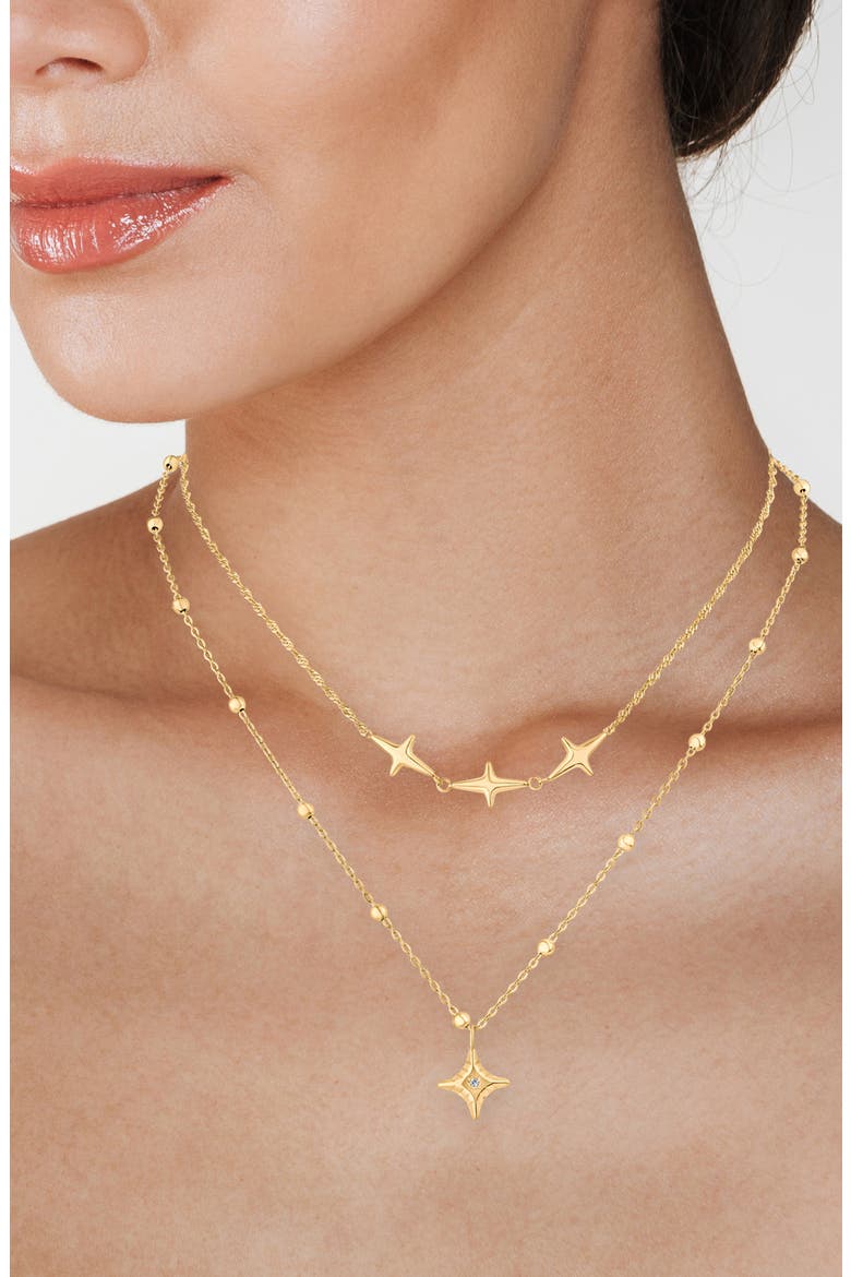 Celestial Layered Pendant Necklace, Alternate, color, CLEAR GOLD