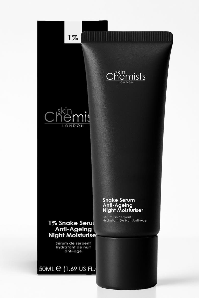 Snake Serum Anti-Aging Night Moisturizer 50ml for Fine Lines & Wrinkles, Loss of Firmness, Alternate, color, White