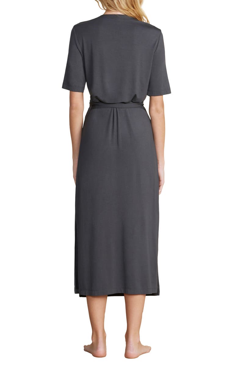 Barefoot Dreams<sup>®</sup> Luxe Milk Jersey<sup>®</sup> Three-Quarter Sleeves Wrap Dress, Alternate, color, 