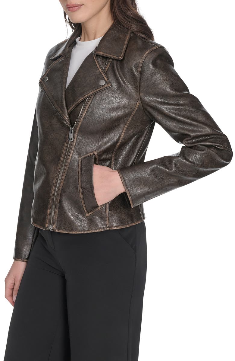 Levi's Women's Essential Faux Leather Moto Jacket, Alternate, color, Brown