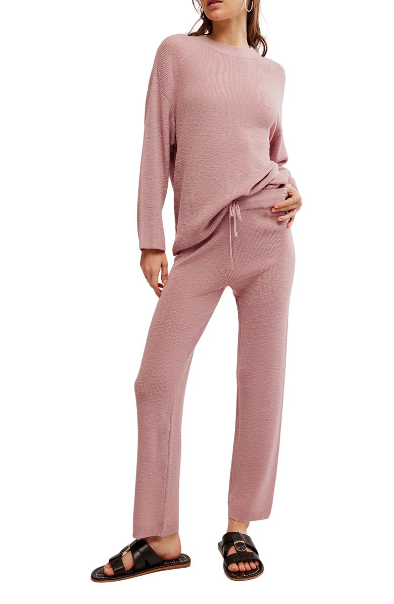 Free People Malibu Sweater & Pants Set, Main, color, Pale Mauve