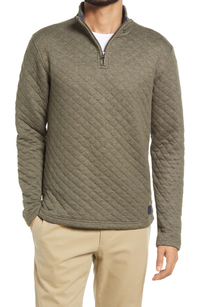 Vintage 1946 Men's Quilted Quarter Zip Pullover, Main, color, 