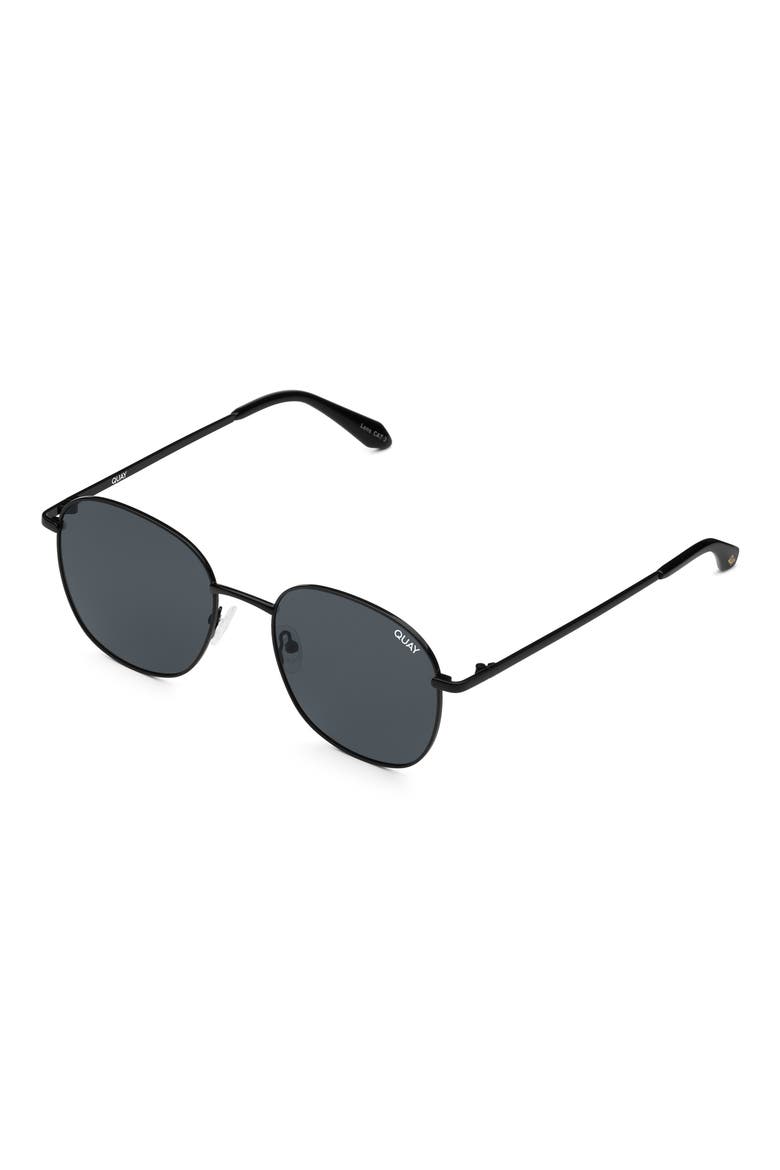 Jezabell 56mm Polarized Round Sunglasses, Alternate, color, BLACK / SMOKE POLARIZED LENS