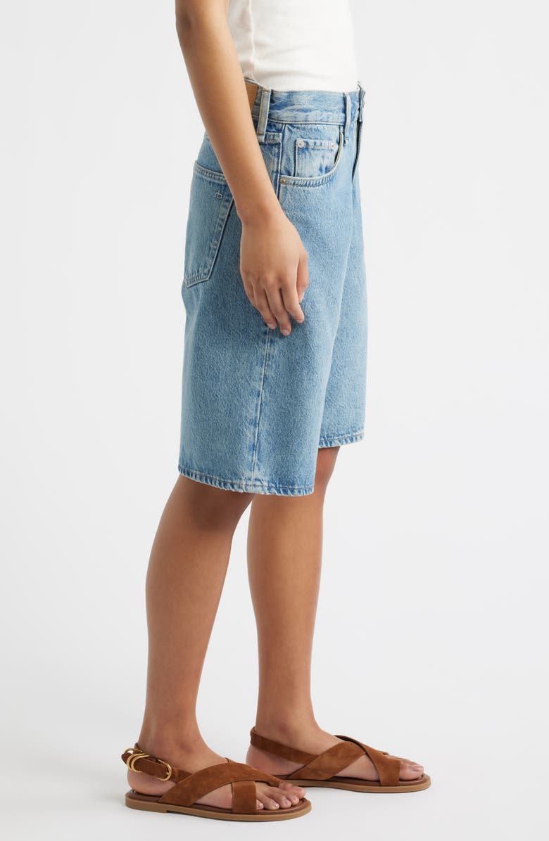 rag & bone Ariel Longer Length Denim Shorts, Alternate, color, Everglade