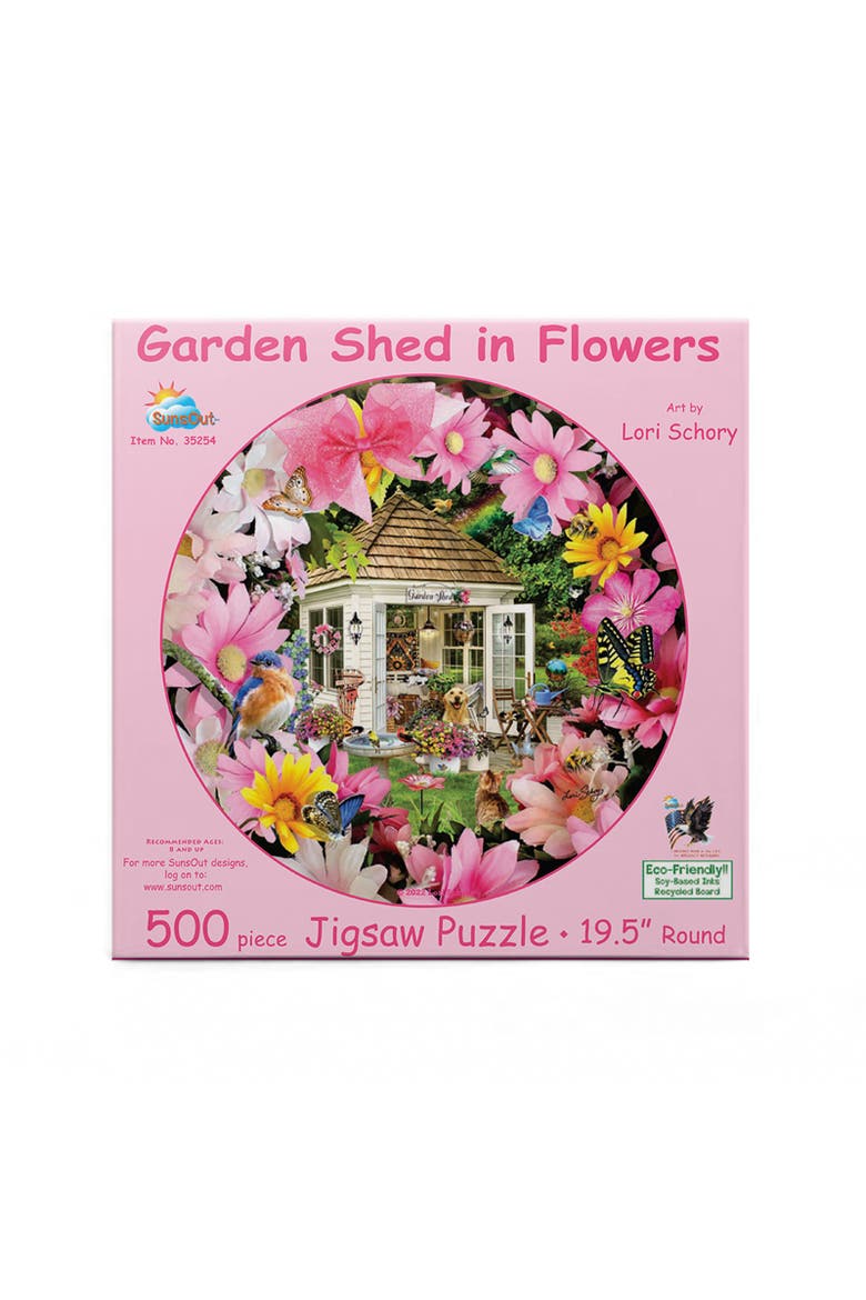 Garden Shed in Flower 500 piece Jigsaw Puzzle for Adults Round, Alternate, color, Multicolor