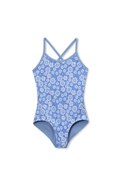 Girls Chlorine Resistant Reversible One Piece Swimsuit