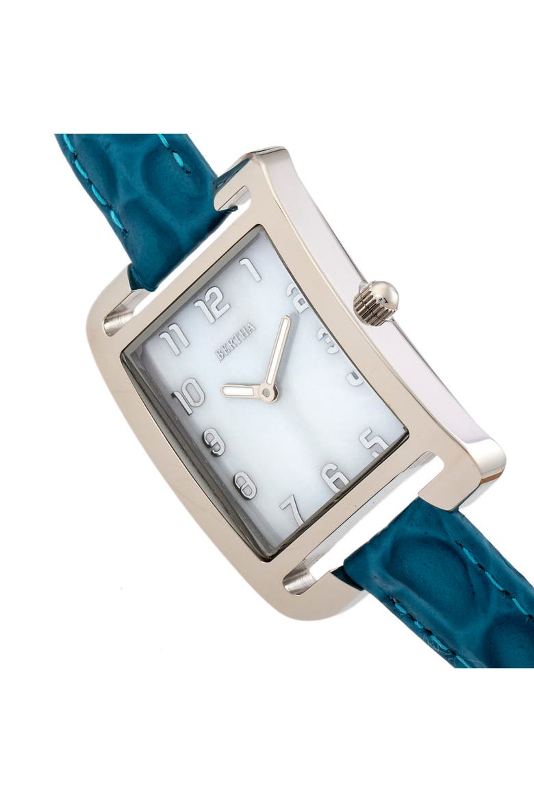 Marisol Swiss MOP Leather-Band Watch, Alternate, color, Blue