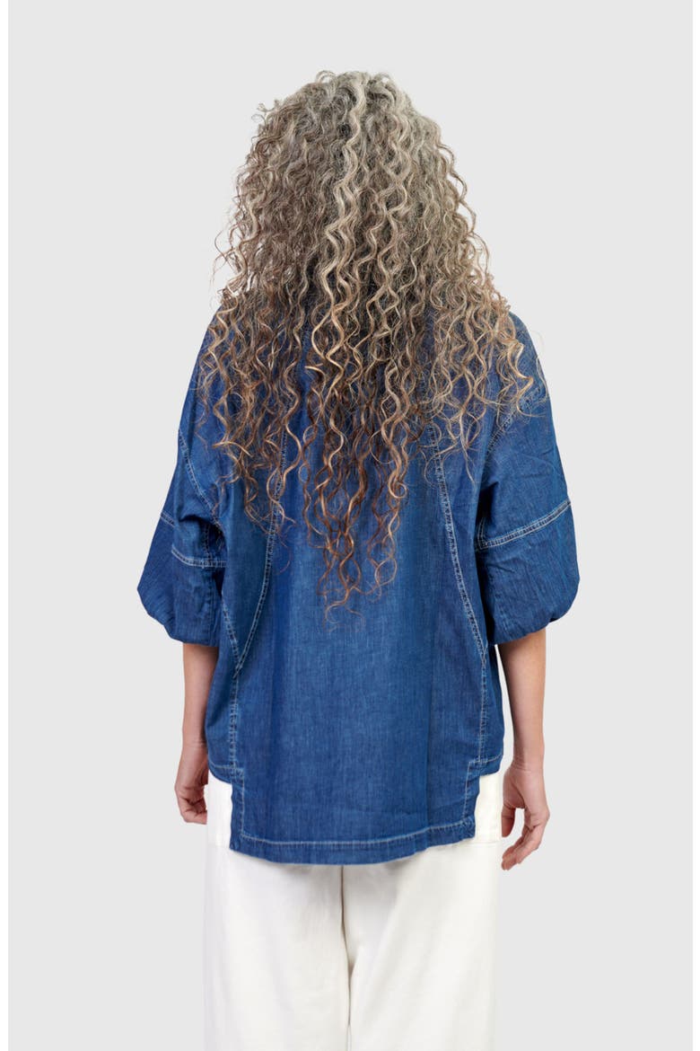 Pippa Relaxed Blouse, Alternate, color, Denim