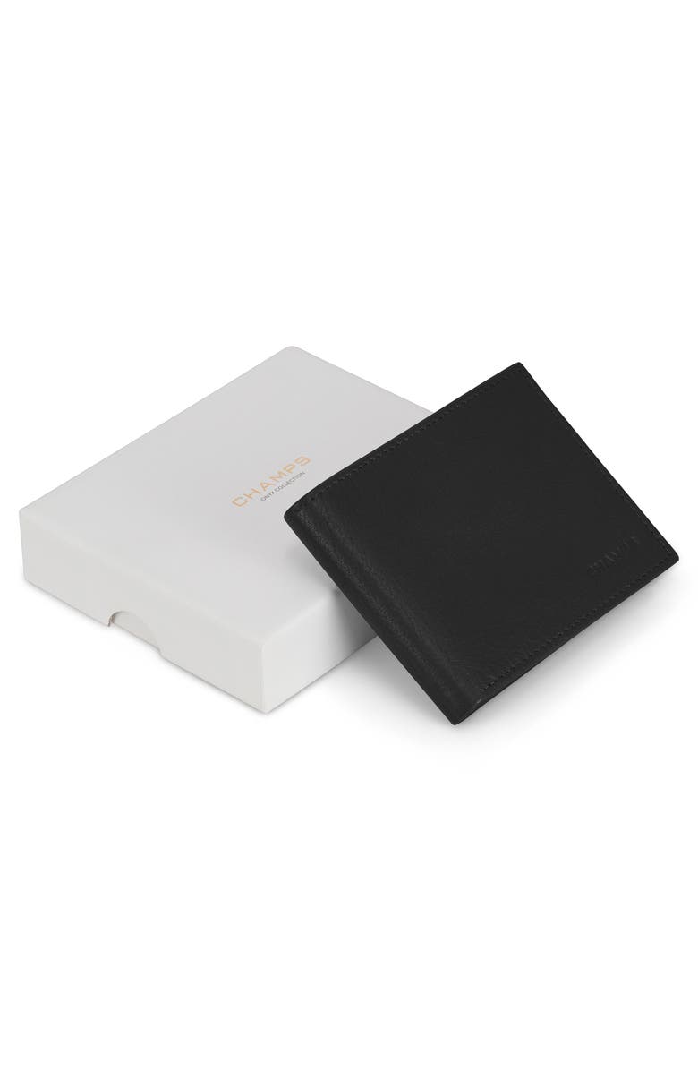 CHAMPS Iconic ID Flap Leather Bifold Wallet, Alternate, color, Black