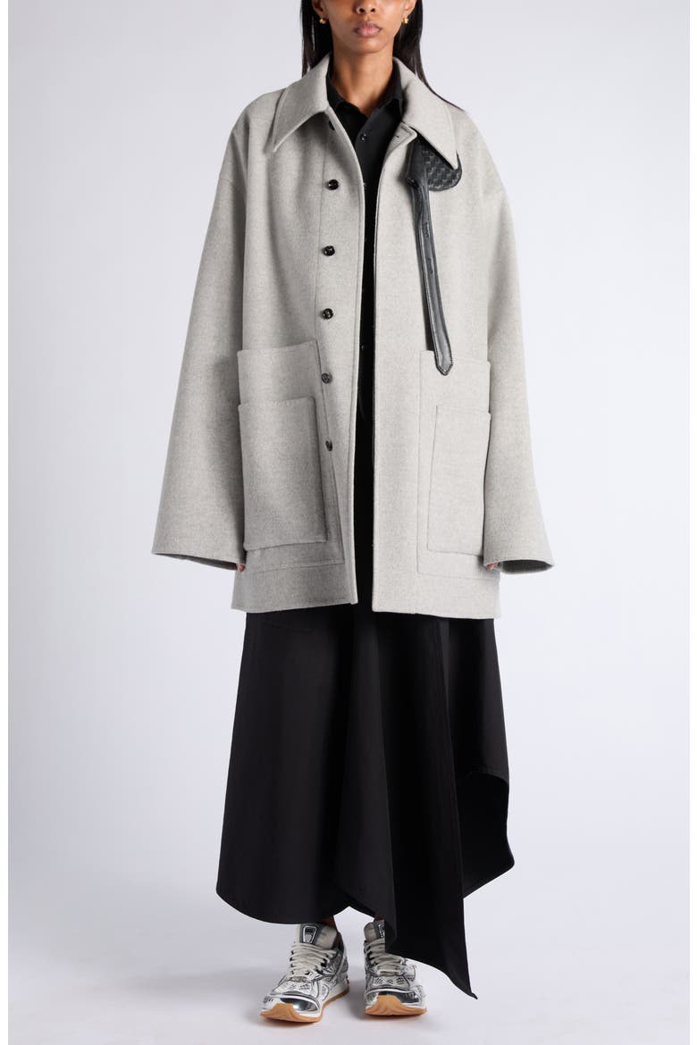 Wool & Cashmere Car Coat, Main, color, 8531 LIGHT GREY MELANGE