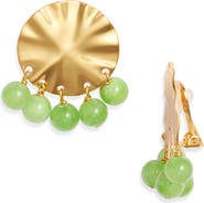 NEST Jewelry Green Calcite Wave Clip-On Earrings