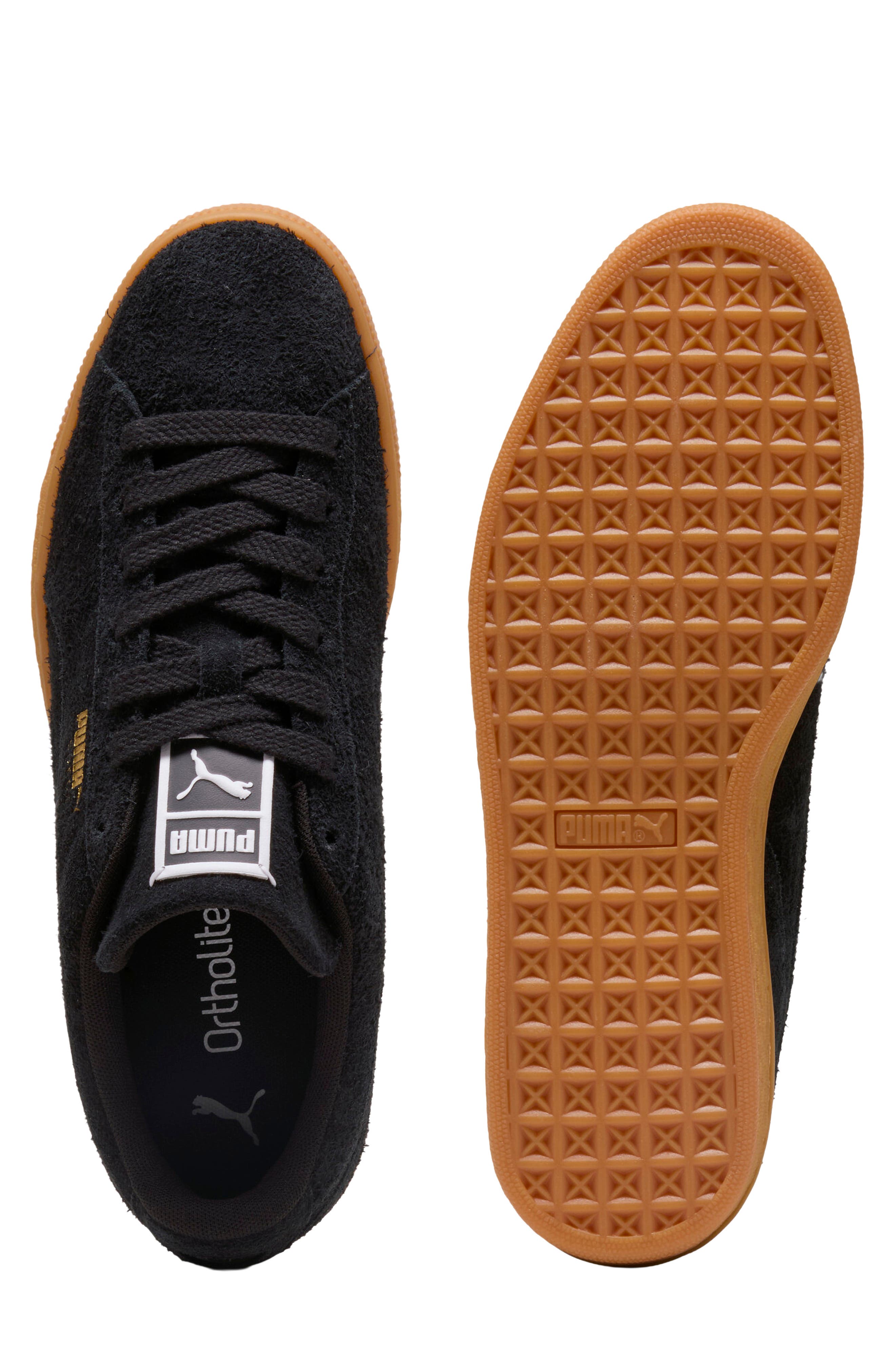 Suede Forever Sneaker, Alternate, color, PUMA BLACK/ GOLD