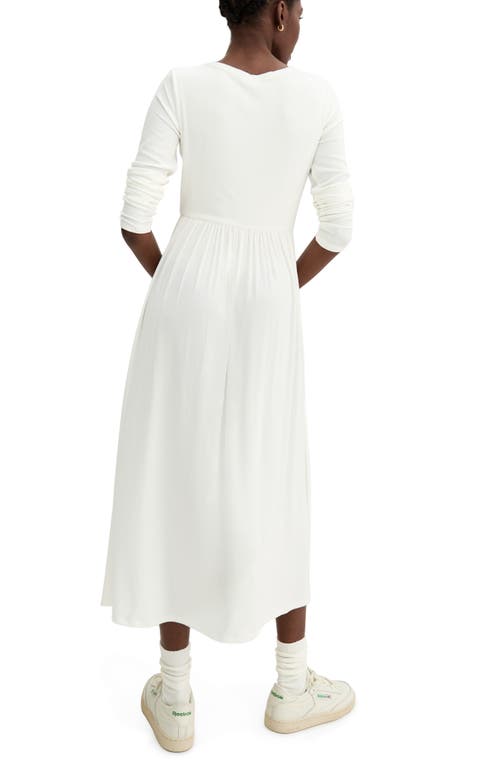 Hatch Collection The Softest Rib Long Sleeve Maternity/nursing Dress In White