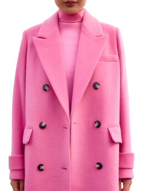 Ro&zo Wool Blend Oversized Coat In Pink