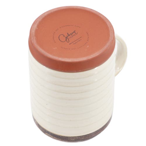 Gibson Home Terra Bella 4 Piece 18.5 Ounce Terracota Mug Set In White