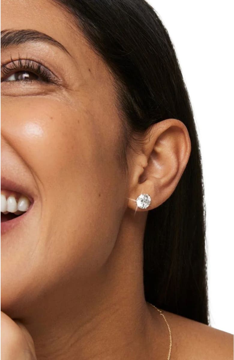 Bliss Diamond Certified 6.00CT Round Diamond Studs 14k Gold Lab Grown Earrings, Alternate, color, 14K Yellow Gold