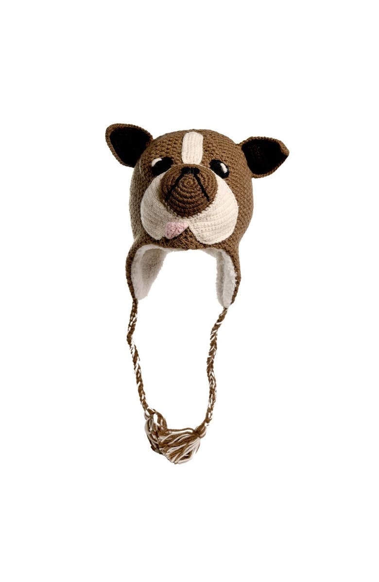 Nirvana Designs Crochet Bulldog Hat, Main, color, Brown