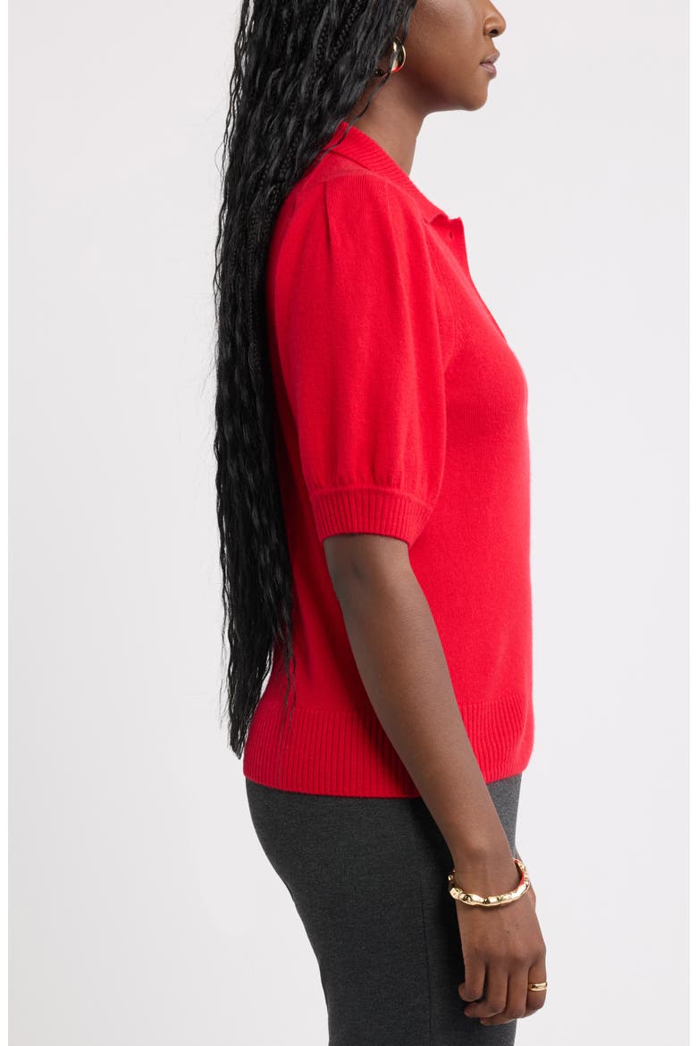 Argyle Wool & Cashmere Blend Polo Sweater, Alternate, color, RED CELEBRATION
