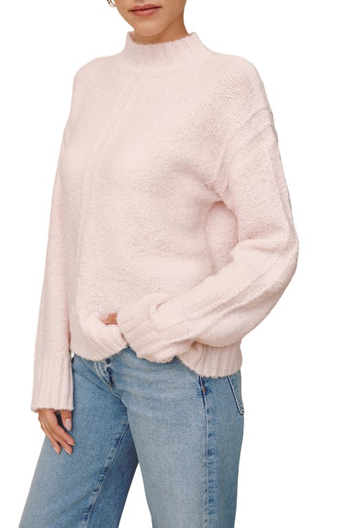 Bella Dahl Mock Neck Merino Wool Blend Sweater In Pink