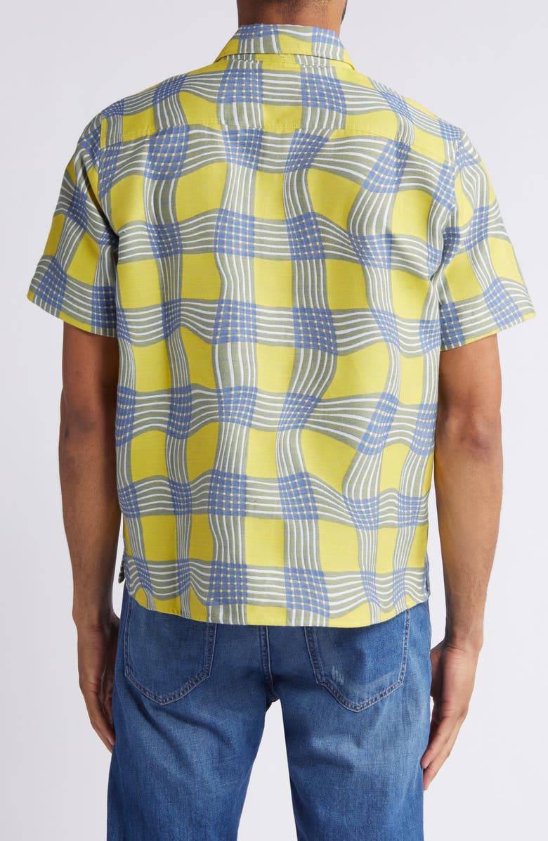 Percival Sunshine Twister Warped Check Button-Up Shirt, Alternate, color, 