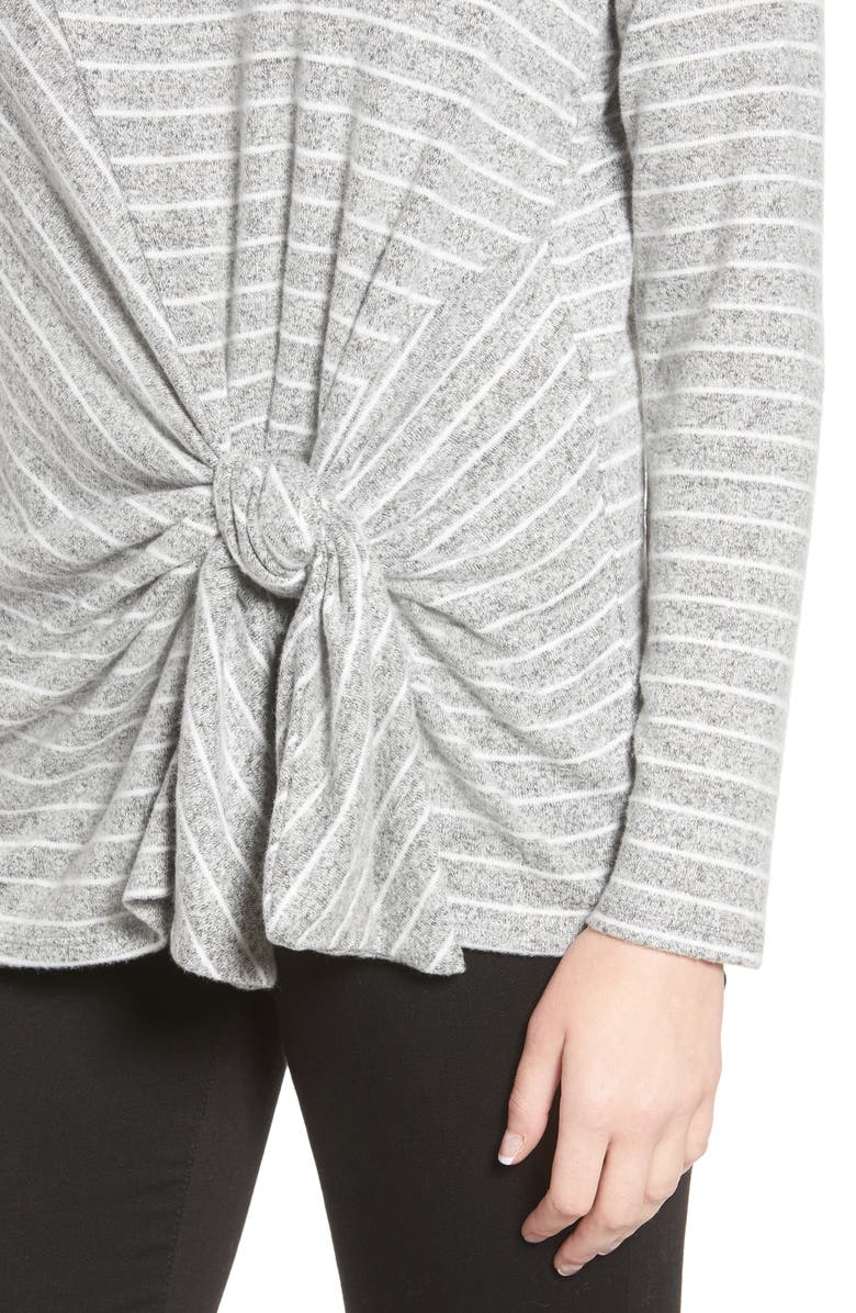 GIBSONLOOK Gibson x Living in Yellow Lou Tie Front Fleece Sweater, Alternate, color,