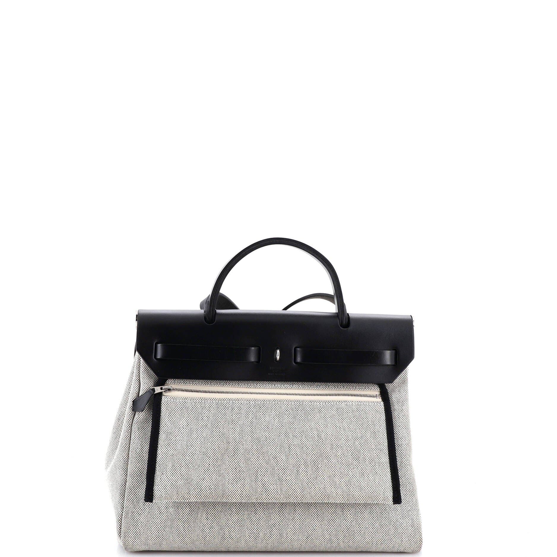 Pre-Owned Hermes Herbag Zip Pegase Pop Toile and Leather 31, Alternate, color, Noir