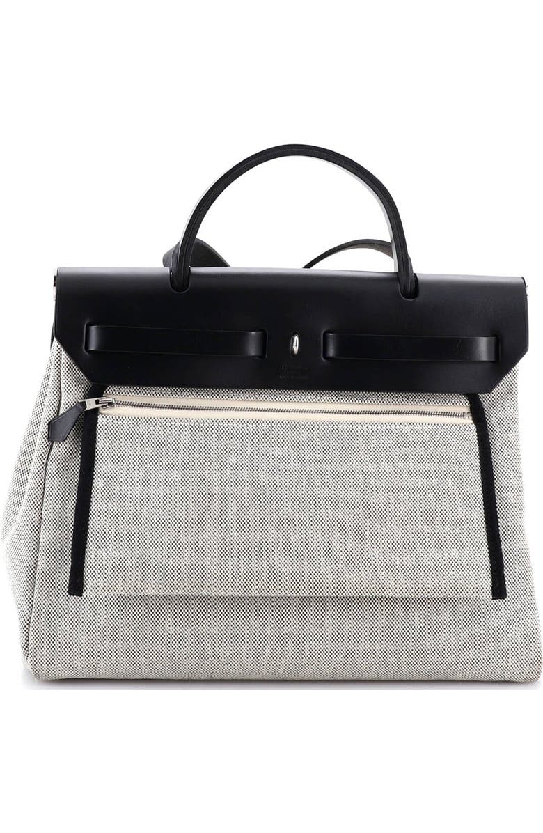 Pre-Owned Hermes Herbag Zip Pegase Pop Toile and Leather 31, Alternate, color, Noir