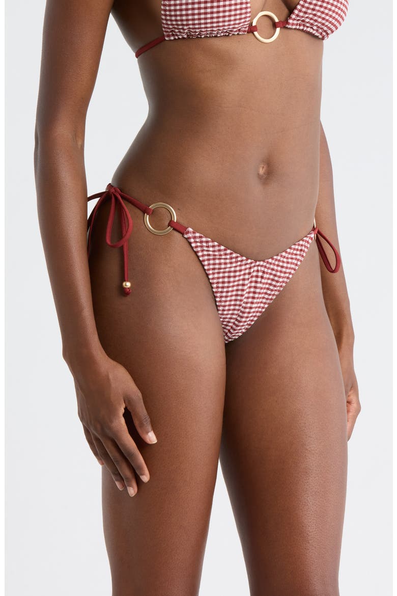 Ring Side Tie Bikini Bottoms, Alternate, color, COCO KISSES