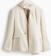 H&M Lapelless Blazer With Scarf