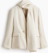 H&M Lapelless Blazer With Scarf